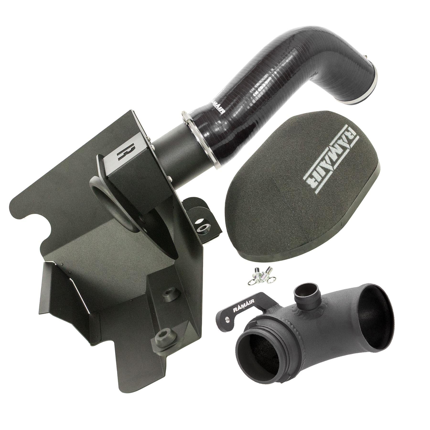Black Ramair Heat Shield Intake Kit + Turbo Elbow + Intake Hose VW MK7 Golf GTI & R, Audi A3, S3 8V