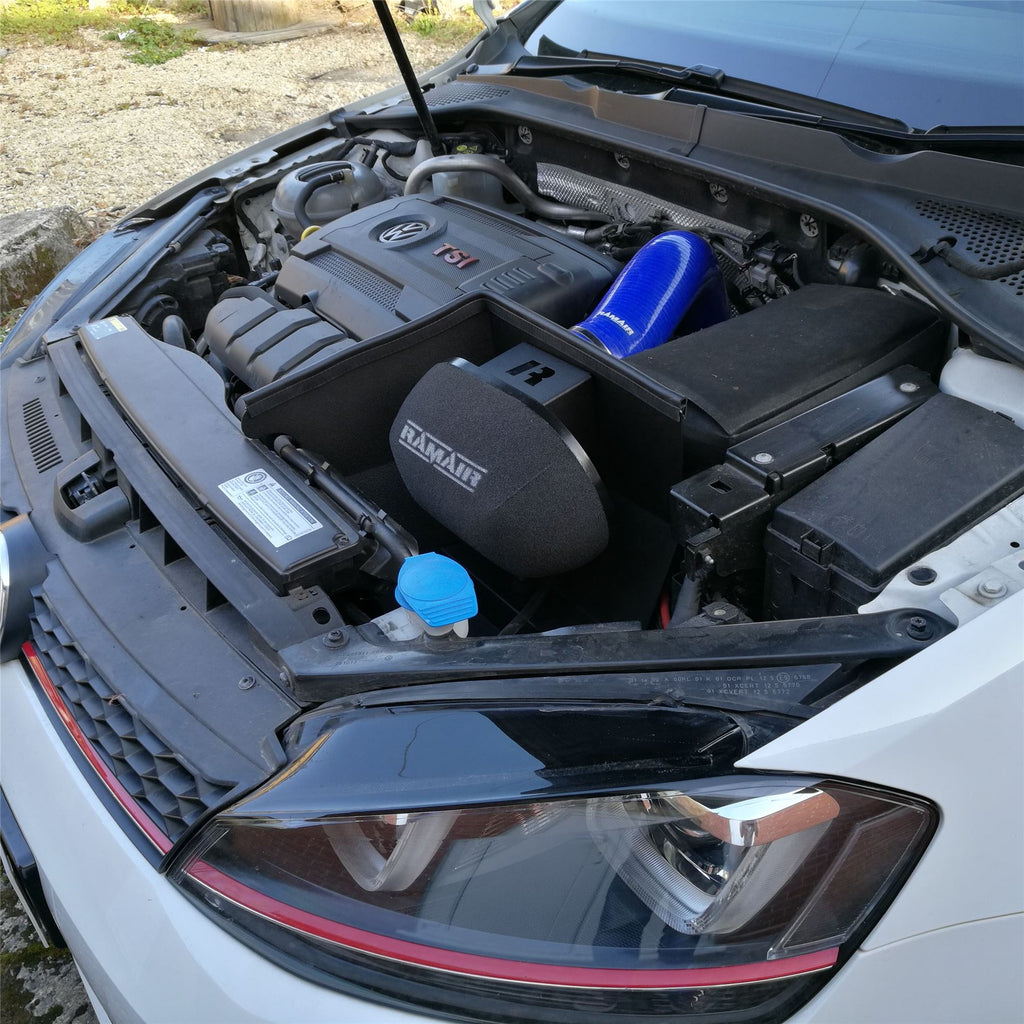 Black Ramair Heat Shield Intake Kit + Turbo Elbow + Intake Hose VW MK7 Golf GTI & R, Audi A3, S3 8V